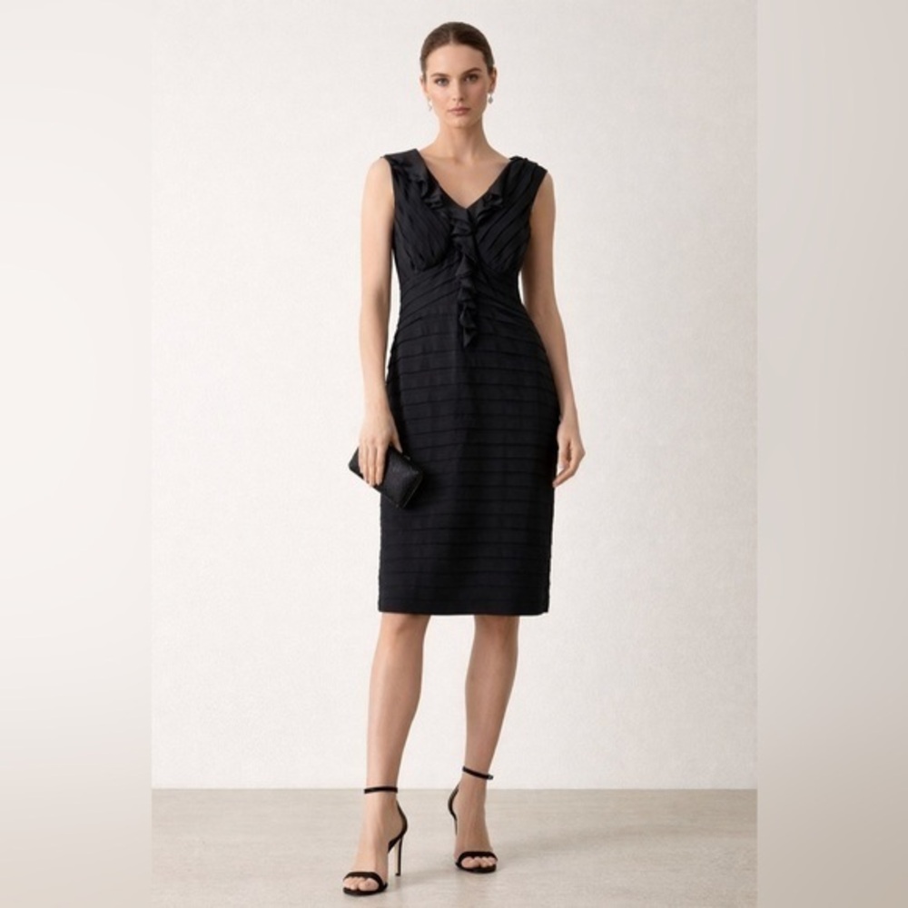 Xsape black scalloped sleeveless dress